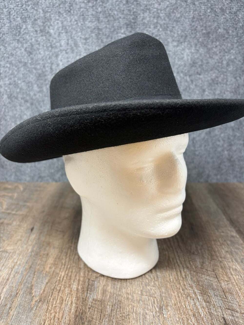 Vintage New York Hat Co Gambler Cowboy Fedora Top Black Rodeo Men’s Wool Medium